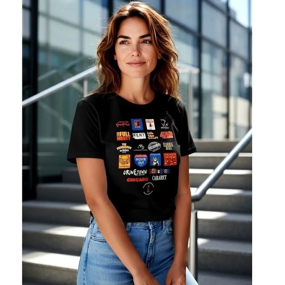 Hanes Womens "Broadway Cares" Graphic T-Shirt - Size: Small  A MUST HAVE!!